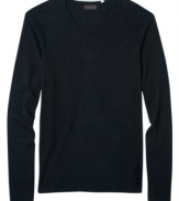 Top of your t-shirt with this solid long sleeve scoop neck t-shirt by Guess Jeans.