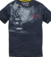 Drop anchor on your laid-back weekend style with this graphic tee from Nautica.