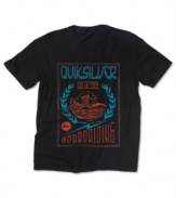 A logo T-shirt from Quiksilver that proclaims the glories of the boardriding lifestyle.