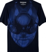 Start your own urban legend: Dagger T-Shirt from Sean John, featuring blue-on-black android graphic.