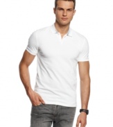 White out. Hit the Hamptons with surefire style wearing this Calvin Klein CK One polo shirt.