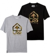 Upsetting the expected order of things: LRG's Classic Camo tee, with a camouflage pattern that goes loud and proud instead of staying in the background.