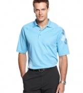 It'll be easy to focus on your swing in this performance golf polo shirt with moisture wicking from Champions Tour.