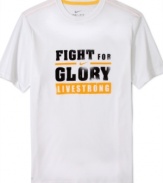 Get fit and stay focused. Support the Livestrong cause in this Nike t-shirt featuring Dri-Fit technology for comfort.