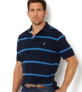 Simple, cool and classic, this polo shirt from Nautica adds some preppy polish to your summer style.