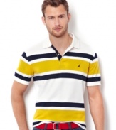 This striped polo shirt from Nautica is the perfect addition to your summer wardrobe.