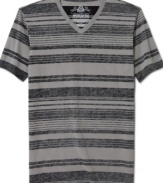 Need something to make your style sizzle the summer? This striped v-neck t-shirt from American Rag help heat up your casual cool.