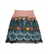 Take on this seasons penchant for prints with Vassilisas cunning fox print silk mini-skirt - Hidden side zip, button closures, pleated - Feminine flared fit - Team with modern knit tops and jet black patent leather flats