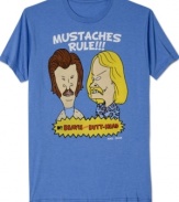 Flash back to the Seventies in a major way on the oversized Beavis and Butthead graphic of this Fifth Sun tee.