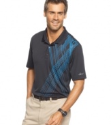 Jazz up your on-the-green gear with this argyle performance polo shirt from Greg Norman for Tasso Elba featuring PlayDry technology for increased comfort.