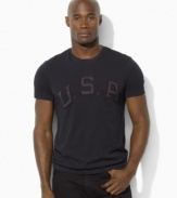 A relaxed-fitting cotton jersey T-shirt embraces both comfort and classic vintage style with a tonal USA patch at the chest.