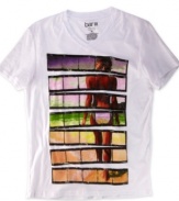 Color up your casual look with this graphic t-shirt from Bar III.