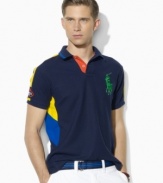 Crafted from performance piqué in a trim, modern fit, Ralph Lauren's official limited edition US Open polo features moisture management properties for superior mobility, comfort and breathability.