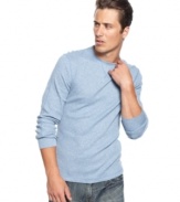 Under, over or alone, this thermal raglan shirt from Club Room is the perfect versatile basic.