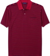 Clean-cut classic. Dressed up or down, this striped polo shirt from John Ashford will keep you stylish and comfortable in any season.