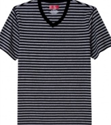 Keep style simple with stripes and this v-neck t-shirt from Alfani Red.