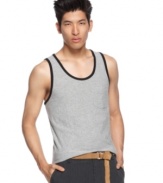 Roll into the summer with this slub weave tank from Kenneth Cole Reaction.