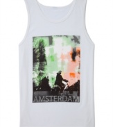 Wear your wanderlust with this cool graphic tank from Univibe.