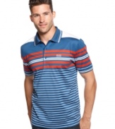 Don't let the silhouette fool you - this striped polo from BOSS Green has sporty style too.