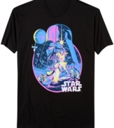 The Dark Side on the bright side. A bold graphic brings this Star Wars t-shirt from Fifth Sun to life.