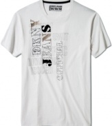 Sew up solid casual style with this graphic t-shirt from DKNY Jeans.