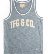 With a big sporty graphic, this tank from Triple Fat Goose is a warm-weather score.