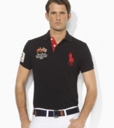 Celebrate the spirit of the 2012 Olympic Games with an iconic rugby shirt in breathable cotton mesh, finished with bold country details and Ralph Lauren's signature Big Pony.