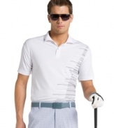 Avoid a mulligan! Get great golf style right the first time with this Izod shirt featuring moisture wicking and UPF 15 protection.