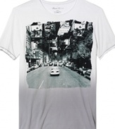 Takin' it to the streets. This graphic t-shirt from Kenneth Cole New York raises your casual game.