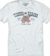 Cool down with a cocktail and some casual style with these weekend-ready t-shirt from Lucky Brand.