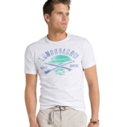 Keep your head above water. Stay stylish even on the days when relaxing is your focus with this graphic t-shirt from Izod.