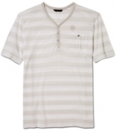 A casual classic, this short-sleeved henley from Sean John is a quick update from your basic tee.