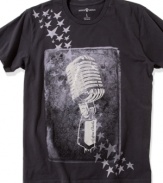 Amplify your style with this microphone graphic t-shirt from Andrew Charles.