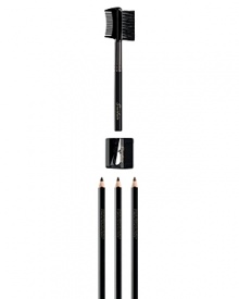 Give brows the arch they have always deserved! These ultra-silky eyebrow pencils contain a blend of plant waxes and fruit derivatives so the pencil line, glides on with ease and precision. Lines are precise yet easily softened thanks to a brush that neatened and disciplines the brow. Comes with its own sharpener.