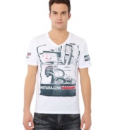 Get graphic in your weekend wardrobe with this tee from Buffalo David Bitton.