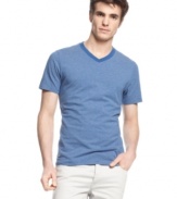 Banish bulk from your stock of basics with this slim-fit tee from Alfani RED.