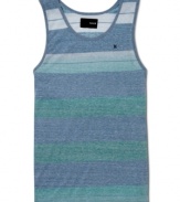 When the temperature rises, this striped tank from Hurley keeps you going strong.