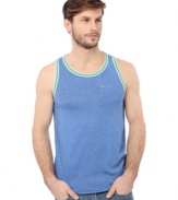 Sit back and relax. You'll be ready for some laid-back fun in this comfortable contrast-color tank from Buffalo David Bitton.