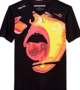 With a bright, brash graphic, this Sean John t-shirt turns up the volume in your basics wardrobe.