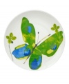 Flight of fancy. Emblazoned with an enchanting butterfly motif, the vividly hued Papillion Dream dinner plates from Vera add a delightful touch of whimsy to any table. (Clearance)