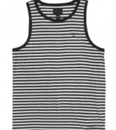 Get noticed through the surf in this stylishly striped tank from O'Neill.