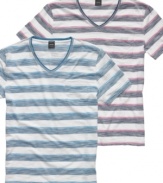 Join the band. These striped v-neck t-shirts from Hugo Boss Black have serious rock appeal.