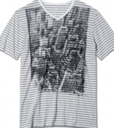 Take the express elevator to the top of hip casual style with this skyscraper graphic t-shirt from Marc Ecko Cut & Sew.