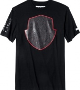 Go bold. A big statement graphic on this Sean John shirt is an instant attention-getter.