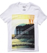 Bring California cool to your casual style with this Sunset Beach v-neck t-shirt from Bar III.