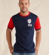 Show your colors. Get fired up to root for Team USA in the big game in this crest t-shirt from Tommy Hilfiger.