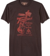 Get a new riff on casual style with this cool graphic tee from Lucky Brand Jeans.