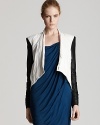 Helmut Lang Jacket - Ruched Leather Sleeves