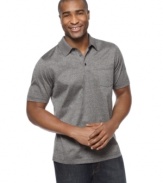 Classic and polished, this heathered polo shirt from Tasso Elba keeps casual on the classy side.