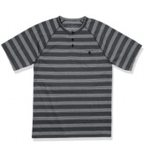 Visual learning. Teach them what style is all about with this striped henley t-shirt from American Rag.